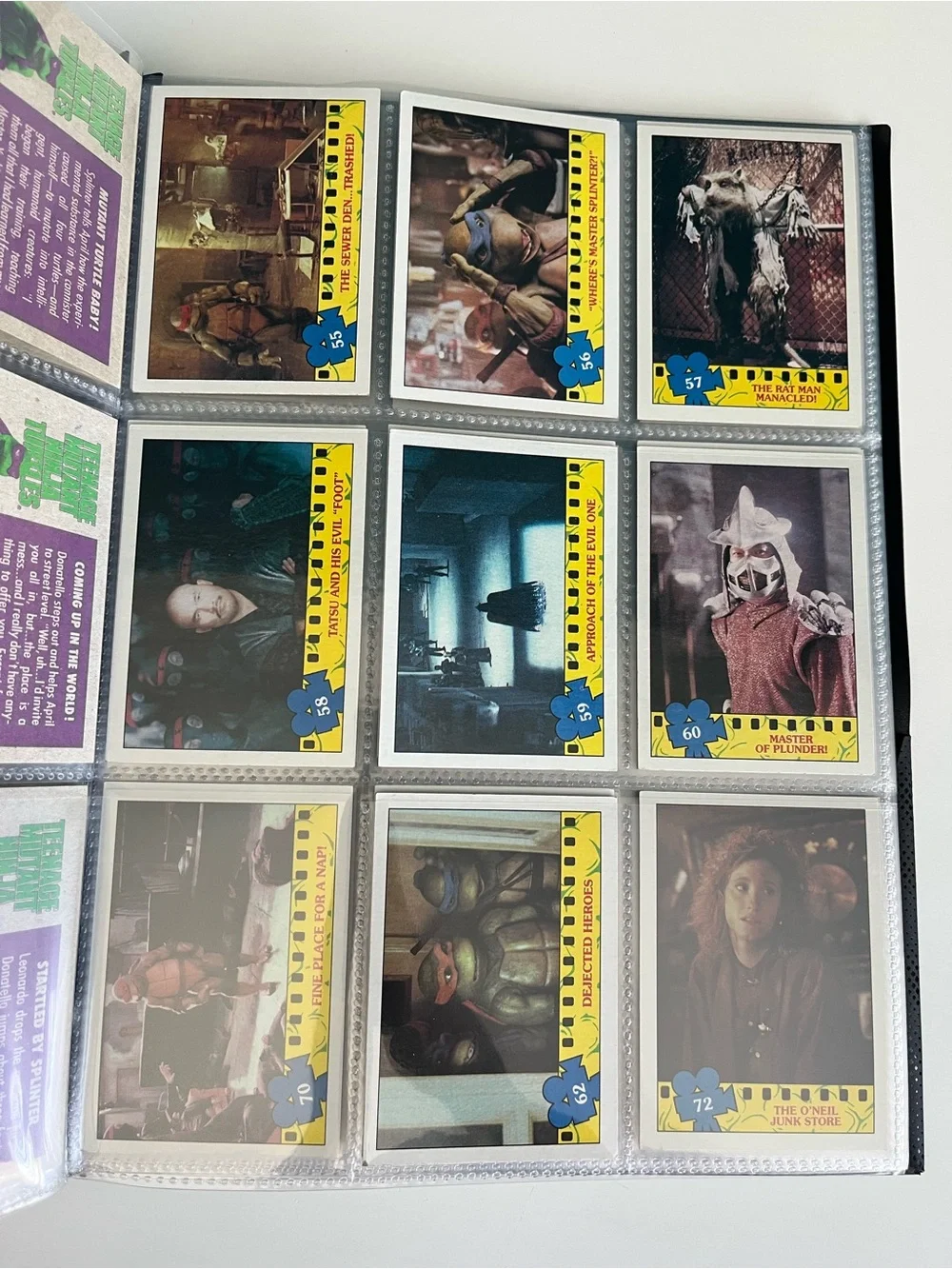 1990 Topps Teenage Mutant Ninja Turtles TMNT Movie Trading Cards